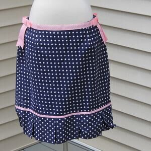 Sara Jane Women's Midi Skirt Polka Dot Print Navy Pink & White Size 14